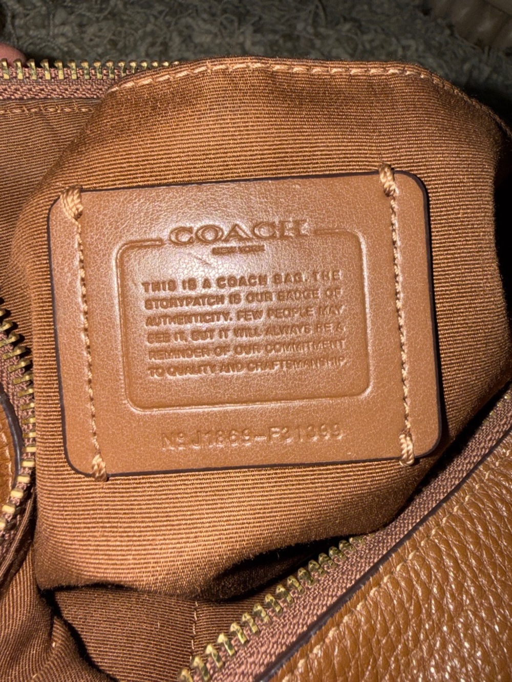 Coach Elle Slouchy Hobo Saddle Bag Brown Pebbled Leather Gold Hardware F31399 - Picture 11 of 15